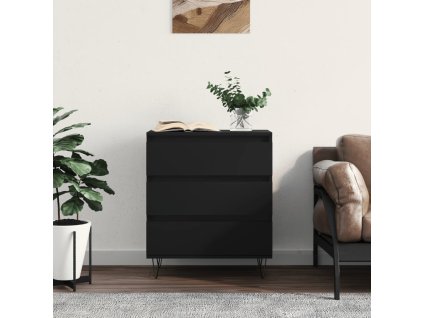 Příborník černý 60 x 35 x 70 cm kompozitní dřevo