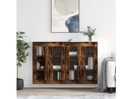 Nástěnné skříňky 2 ks kouřový dub kompozitní dřevo