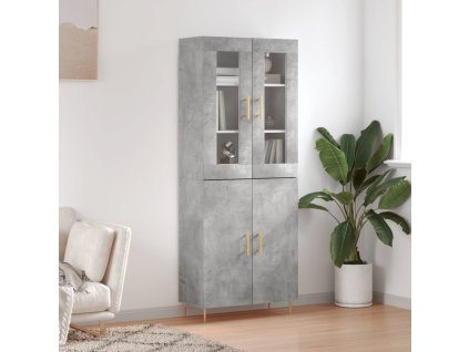 Skříň highboard betonově šedá 69,5x34x180 cm kompozitní dřevo