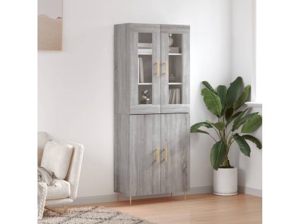 Skříň highboard šedá sonoma 69,5 x 34 x 180 cm kompozitní dřevo