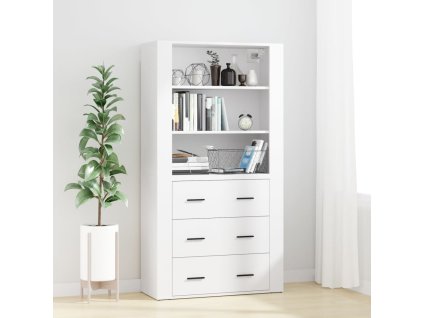 Skříň highboard bílá kompozitní dřevo