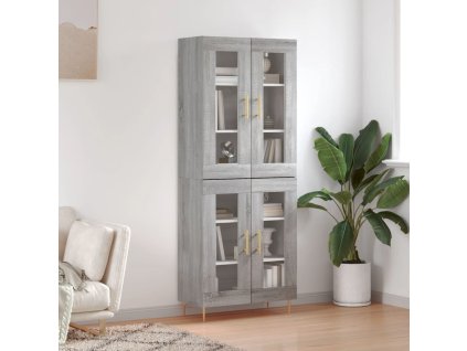 Skříň highboard šedá sonoma 69,5 x 34 x 180 cm kompozitní dřevo