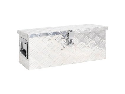 Úložný box stříbrný 60 x 23,5 x 23 cm hliník
