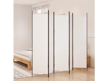 5dílný paraván bílý 250x200 cm textil