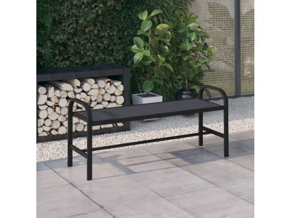 Zahradní lavice 124,5 cm ocel a WPC černá