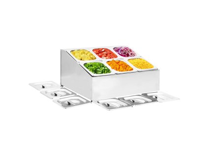 Nástavba na gastronádoby pro 6 GN 1/6 nádob nerezová ocel
