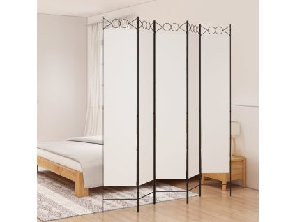 vidaXL 5dílný paraván bílý 200x220 cm textil