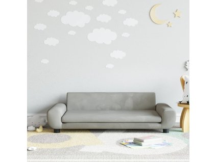 Dětská pohovka světle šedá 100 x 54 x 33 cm samet