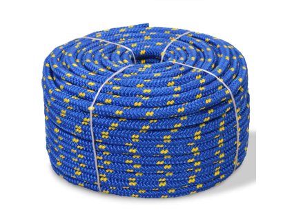 Námořní lodní lano, polypropylen, 12 mm, 50 m, modrá