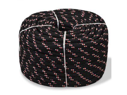 Námořní lodní lano, polypropylen, 14 mm, 50 m, černá