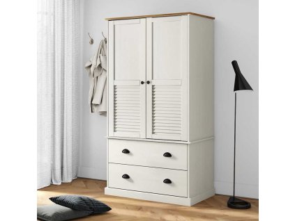 Šatní skříň VIGO bílá 90 x 55 x 170 cm masivní borové dřevo