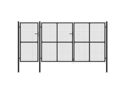 Zahradní brána ocel 400 x 150 cm antracitová