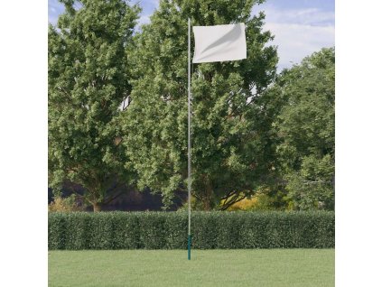Sekční vlajkový stožár stříbrný 6,08 m hliník