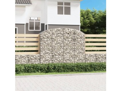 Klenutý gabionový koš 200 x 50 x 160/180 cm pozinkované železo