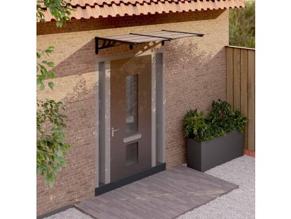 Vchodová stříška černá 152,5 x 90 cm polykarbonát