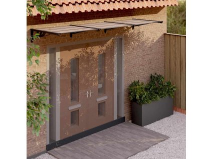 Vchodová stříška černá 358,5 x 90 cm polykarbonát