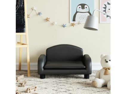 Dětská pohovka černá 50 x 40 x 30 cm umělá kůže
