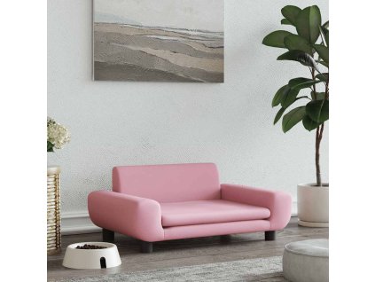 Pelíšek pro psy růžový 70 x 45 x 33 cm samet