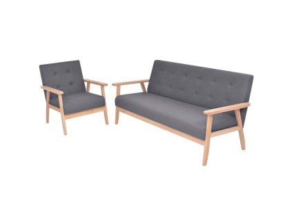 2dílná sedací souprava textilní čalounění tmavě šedá
