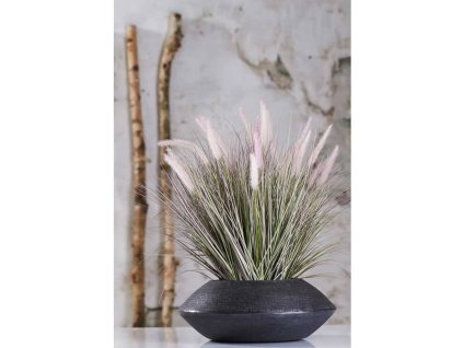 Emerald Umělá rostlina Pennisetum zelená 58 cm v zinkovém truhlíku