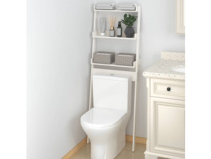 Toaletní regál bílý 63,5 x 32 x 179 cm masivní borové dřevo