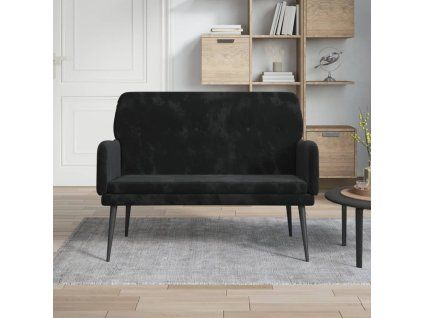 Lavice černá 108 x 79 x 79 cm samet 351419