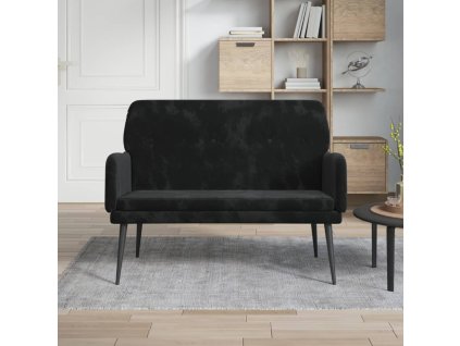 Lavice černá 108 x 79 x 79 cm samet