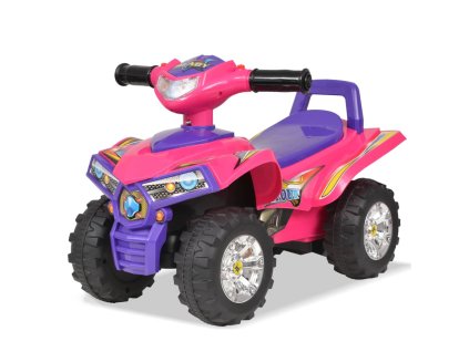 Dětská odrážecí čtyřkolka se zvukem a světly růžová a fialová
