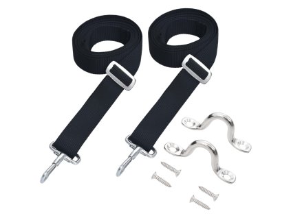 Popruhy pro bimini stříšku 2 ks textil a nerezová ocel