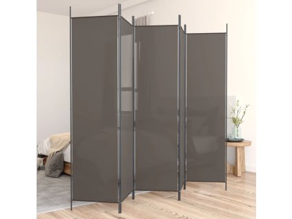 5dílný paraván antracitový 250x220 cm textil