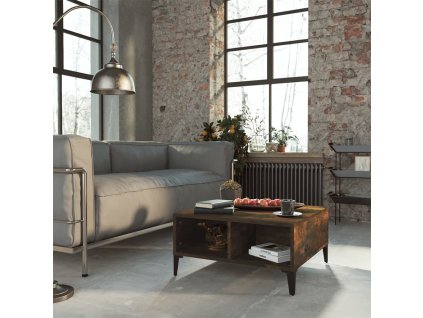 Konferenční stolek kouřový dub 60 x 60 x 30 cm dřevotříska