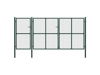Zahradní brána ocel 400 x 200 cm zelená