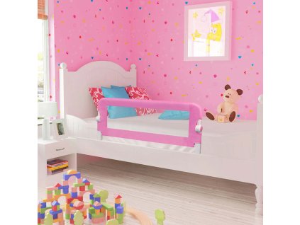 Dětská zábrana k postýlce růžová 120 x 42 cm polyester