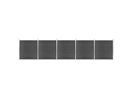Set plotového dílce WPC 872 x 186 cm černý 3070432