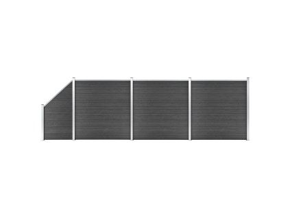 Set plotového dílce WPC 619 x (105–186) cm černý 3070439