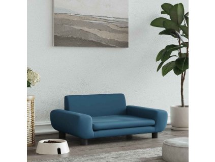 Pelíšek pro psy modrý 70 x 45 x 33 cm samet