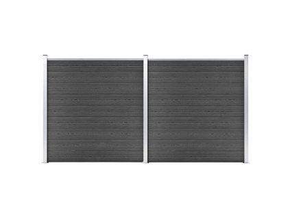Sada plotových dílců WPC 353 x 186 cm černá 3070429