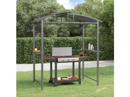BBQ altán s bočními policemi antracitový 210x114x230 cm ocel