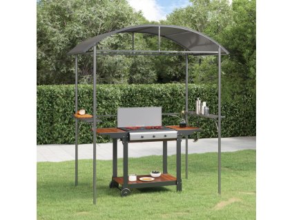 BBQ altán s bočními policemi antracitový 220x115x230 cm ocel