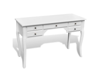 Psací stůl ve francouzském stylu se prohnutými nohami a 5 zásuvkami