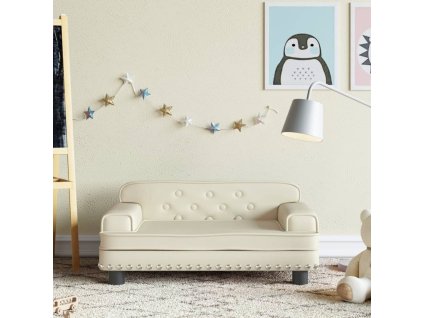 Dětská pohovka krémová 70 x 45 x 30 cm umělá kůže