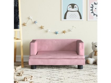 Dětská pohovka růžová 60 x 40 x 30 cm samet