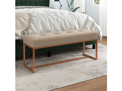 Lavice béžová 110 x 36 x 45 cm samet
