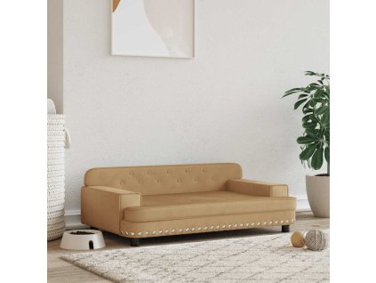 Pelíšek pro psy hnědý 90 x 53 x 30 cm samet