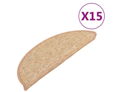 Samolepící nášlapy na schody 15 ks 56x17x3 cm světle hnědé