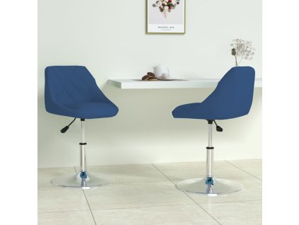 Otočné jídelní židle 2 ks modré samet