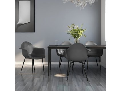 Jídelní židle 4 ks šedé PP