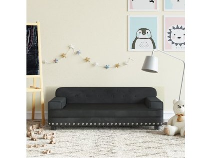 Dětská pohovka černá 90 x 53 x 30 cm samet