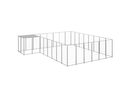 Psí kotec stříbrný 15,73 m² ocel