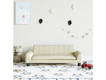 Dětská pohovka krémová 90 x 53 x 30 cm umělá kůže